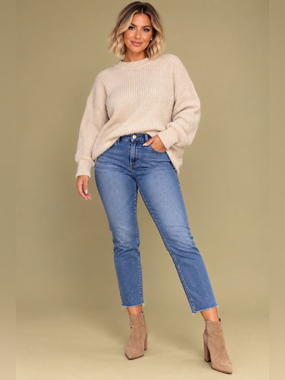 Good American Good Classic Jeans Size 12/31 NWT High Rise Raw Hem